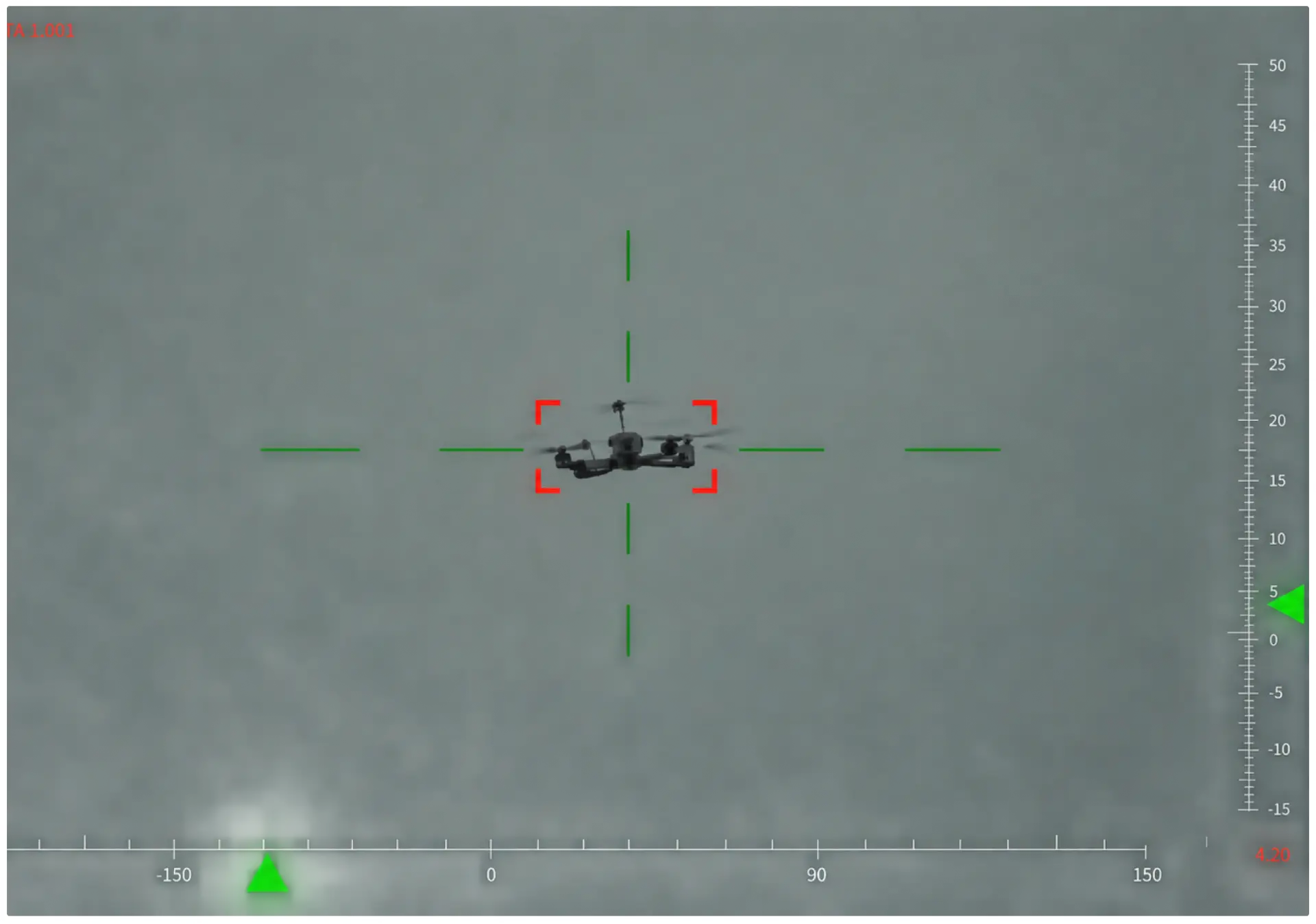 Tampilan thermal tracking drone pada sistem antidrone